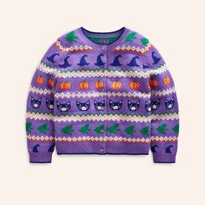 NWOT Mini Boden Halloween Fair Isle Cardigan